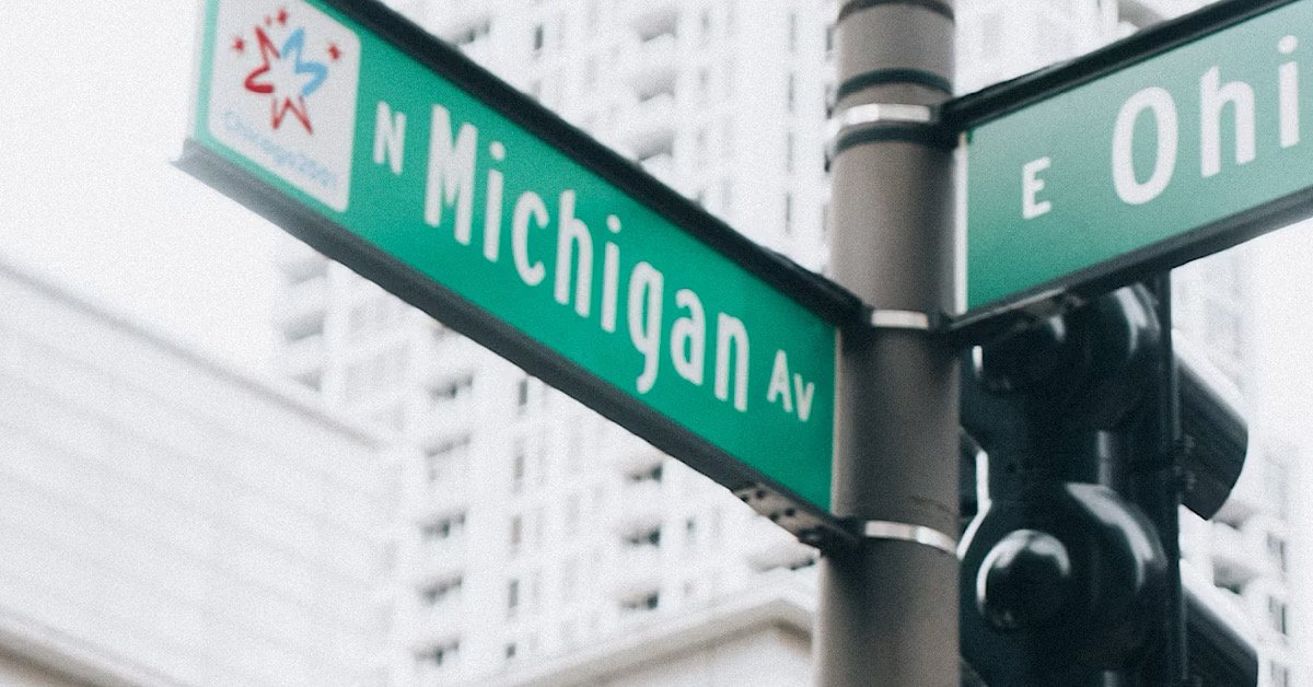 Michigan Avenue street sign in Detroit, symbolizing Michigan car insurance requirements
