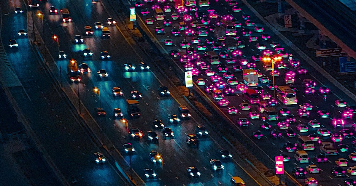 New jersey busy highway traffic
