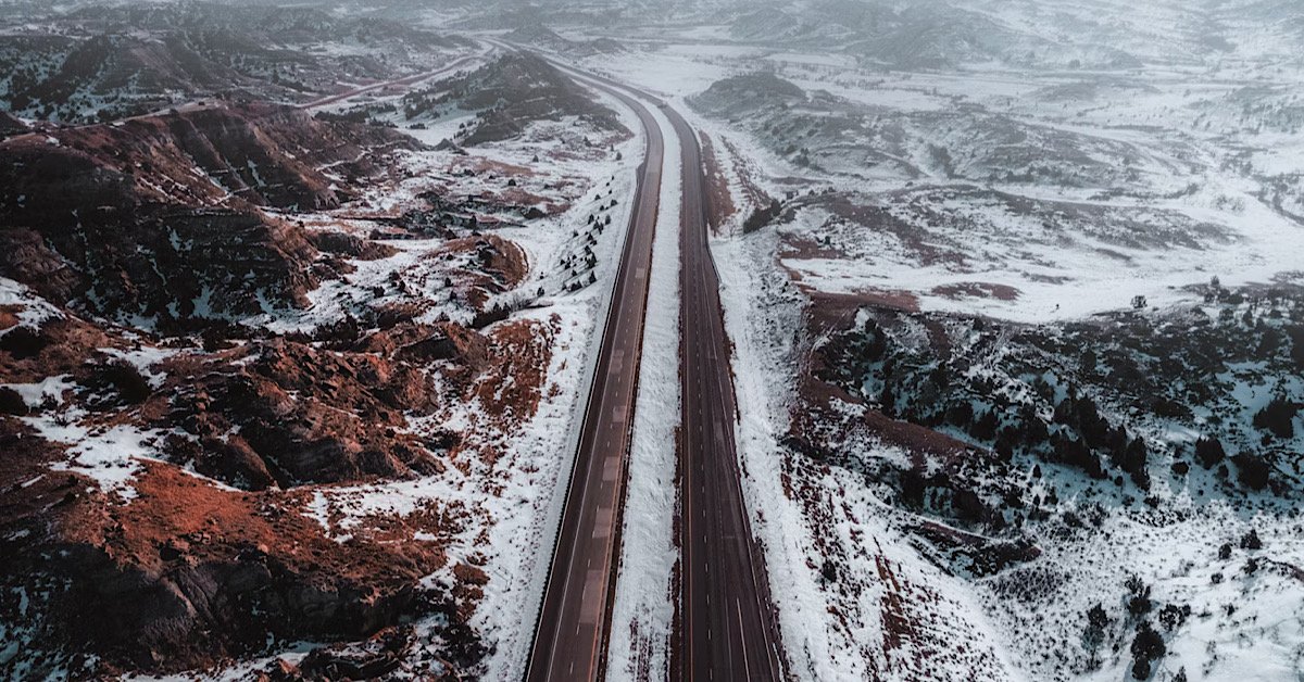 North dakota icy highway