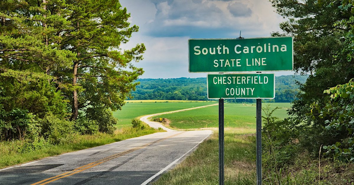 South Carolina state welcome sign
